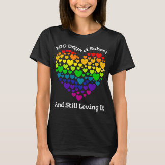 Heart Love 100 Days Of School Teacher Boy Girl Gif T-Shirt