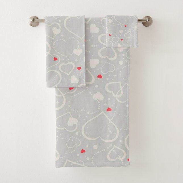 Heart Love Bath Towel Set (Insitu)