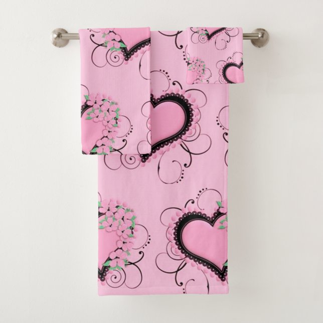 Heart Love Bath Towel Set (Insitu)