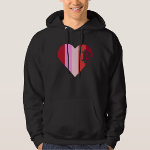 Heart Love Bitcoin Women Girls Men Boys Family Val Hoodie