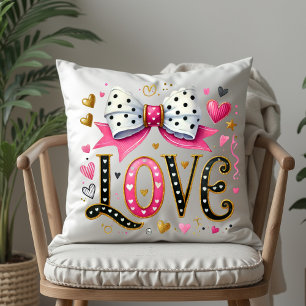 heart love coquette throw pillow