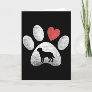 Heart Love Dog Paw Labrador Retriever Valentine Do Card