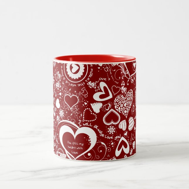 Heart Love Doodles Coffee Mug (Center)
