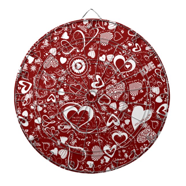 Heart Love Doodles DART BOARD (Front)