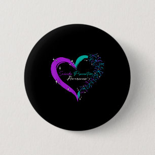 Heart Love Dragonfly Suicide Prevention Awareness 2 Inch Round Button