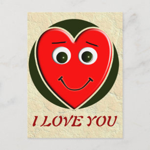 HEART LOVE DUDE POSTCARD