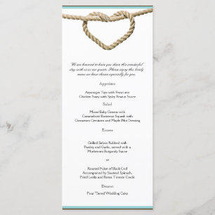 Heart Love Knot Western Wedding Menu