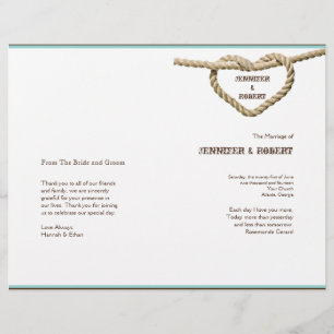 Heart Love Knot Western Wedding Program