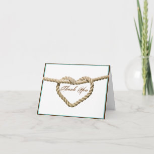 Heart Love Knot Western Wedding Thank You card