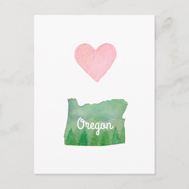 Heart (Love) Oregon State Green Valley Postcard (Front)