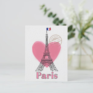 Heart Love Paris Tour Eiffel Carte postale