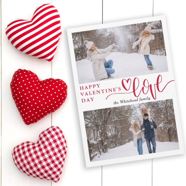 Heart Love Photo Collage Valentine's Holiday Card (Creator Uploaded)