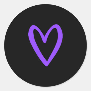 Heart Love Retro Vintage Tiny Purple Heart Valenti Classic Round Sticker