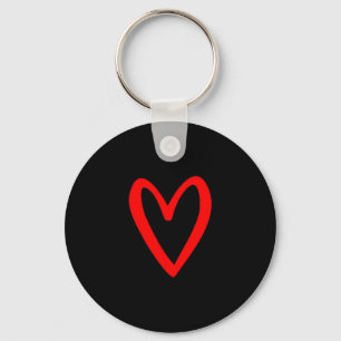 Heart Love Retro Vintage Tiny Red Heart Valentine' Keychain