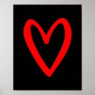 Heart Love Retro Vintage Tiny Red Heart Valentine' Poster