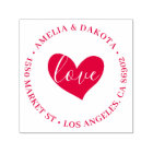 Heart | Love Script Round Wedding Return Address