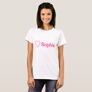 Heart Love Sophie (Name) Pink T-Shirt
