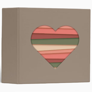 Heart Love Striped Valentine's Day Binder