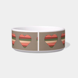 Heart Love Striped Valentine's Day Bowl