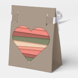 Heart Love Striped Valentine's Day Favor Box