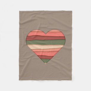 Heart Love Striped Valentine's Day Fleece Blanket