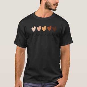 Heart Love Teacher Melanin Black Teacher Black His T-Shirt