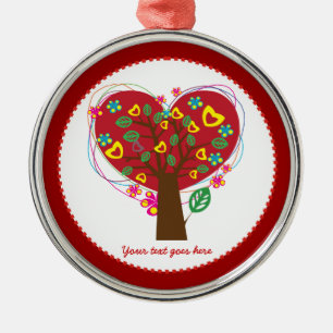 Heart love tree Valentine's Day custom ornament