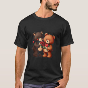 Heart Love Two Couple Brown Bear Happy Valentine s T-Shirt