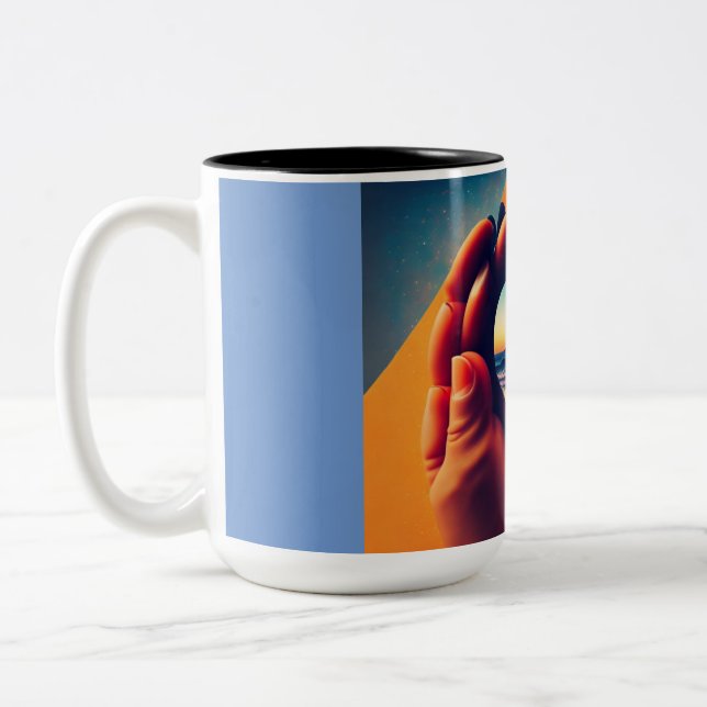 Heart Love Two-Tone Coffee Mug (Left)
