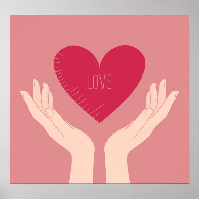 Heart love valentine blush pink girl poster (Front)