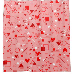 heart love vintage valentines 1980s geometric