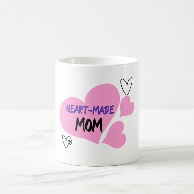 Heart-Made Mom Adoptive Mom Coffee Mug (Center)
