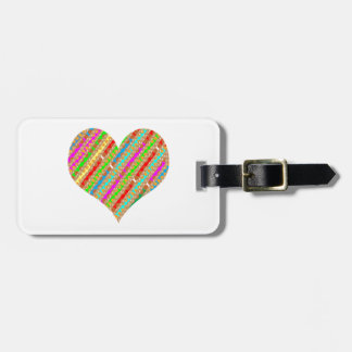 Heart made of Punch Paper Shreds Patch on Gold Sh Luggage Tag