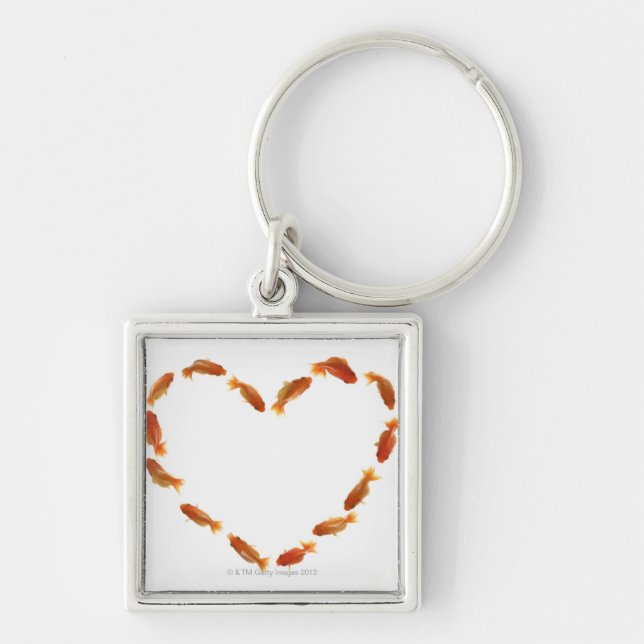 Heart made with goldfishes keychain (Front)