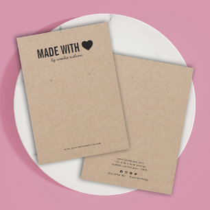 Heart Made with Love Kraft Earring Display Card