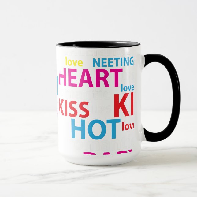 Heart Made With Valentines Words Mug (Right)