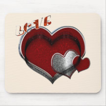 Heart Magic Beige Mouse Pad