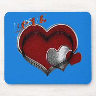 Heart Magic Blue Mouse Pad
