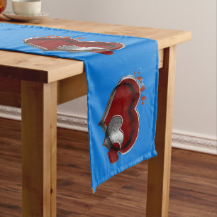 Heart Magic Blue Table Runner Household Linen