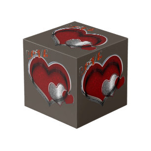 Heart Magic Brown Photo Cube 