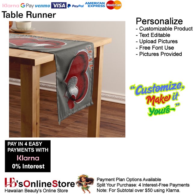 Heart Magic Charcoal Table Runner Household Linen (Heart Magic Charcoal Table Runner Household Linen.)