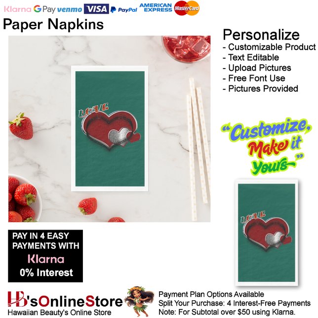 Heart Magic Dark Green Paper Napkin Guest Towel  (Love Hearts Dark Green Paper Napkin Guest Towel.)