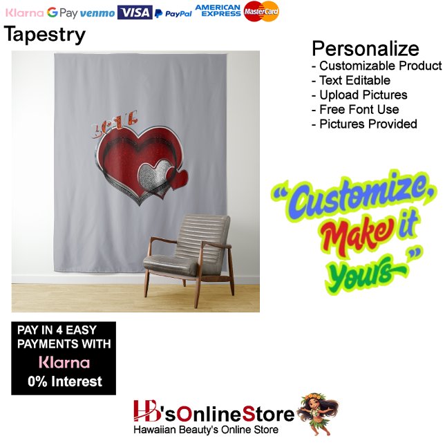 Heart Magic Grey Business Tapestry Extra-Large (Heart Magic Gray Business Tapestry Extra-Large.)