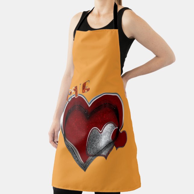 Heart Magic Orange Large Apron (Insitu)