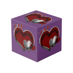 Heart Magic Purple Photo Cube 