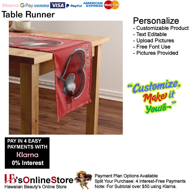 Heart Magic Red Table Runner Household Linen (Heart Magic Red Table Runner Household Linen.)