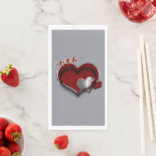 Heart Magic Silver Gray Paper Napkin Guest Towel