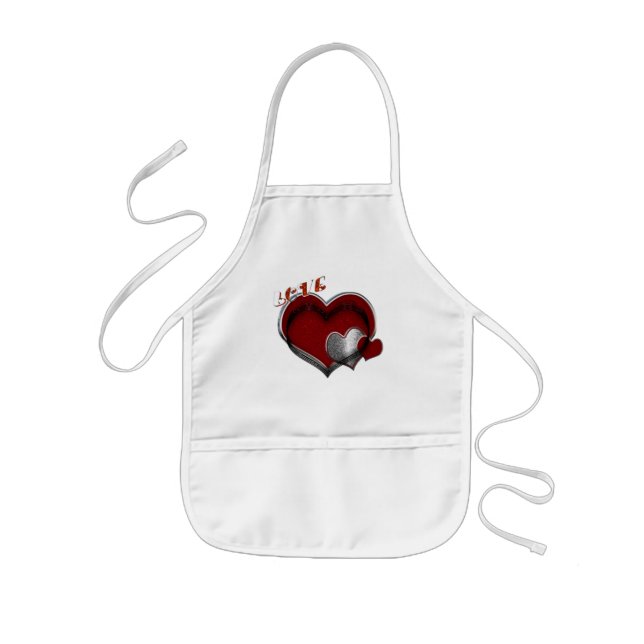 Heart Magic White Kids Apron (Front)