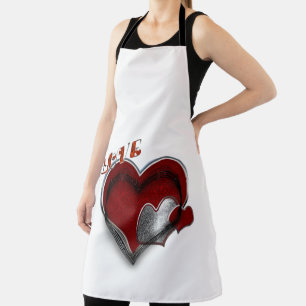 Heart Magic White Large Apron