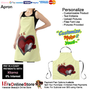 Heart Magic Yellow Large Apron